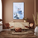 AF002 The Cunard Liner Carpathia Outward Bound from Liverpool in the Moonlight - Canvas Painting 